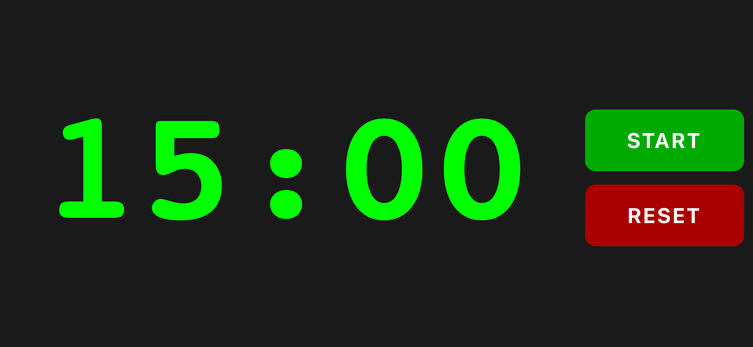 Big Improv Timer timer view with green background